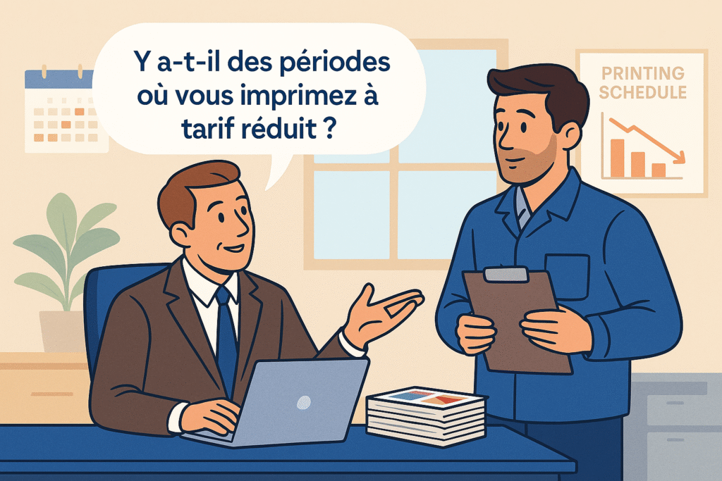 Y a-t-il des périodes où vous imprimez à tarif réduit
